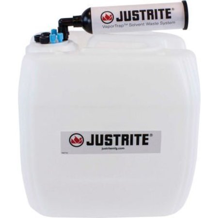 JUSTRITE Justrite 12842 VaporTrap„¢ UN/DOT Carboy With Filter Kit, HDPE, 13.5-Liter, 7 Ports 12842